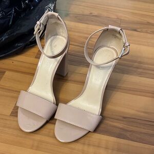 Nine West Nude Block Heel Sandals